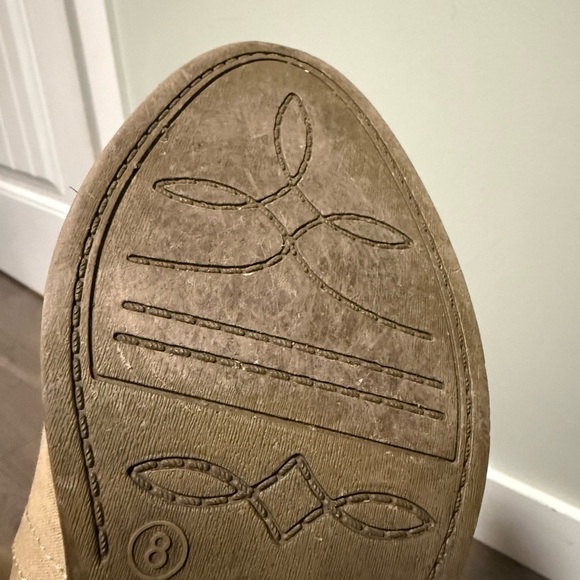 American Eagle Fringe  Faux Suede Ankle Boots Booties - Tan - 8 - Picture 5 of 5